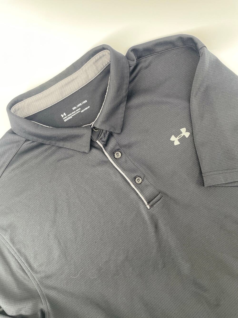 Under Armour Polo Shirt Men’s 3XL/3TG/3XG Black Loose Fit HEATGEAR